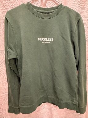 Young & Reckless Olive Green Crewneck Sweater (Size Small oversized)